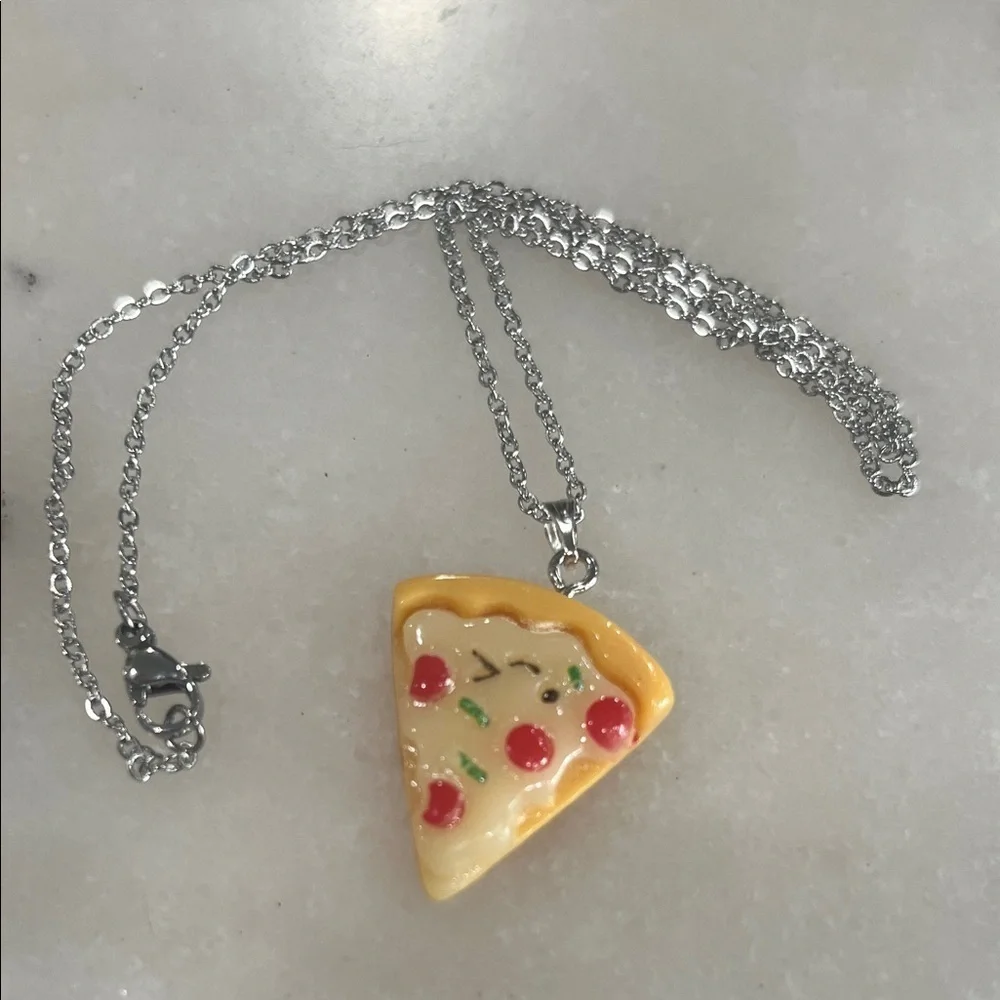 Cheesy Pizza Slice Necklace